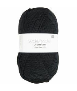 Fil à chaussette SOCKENWOLL PREMIUM 4 brins - 100gr - Rico Design 22 Noir