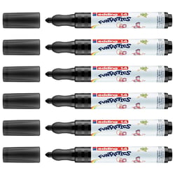 Lot de 6 feutres de coloriage pointe ronde 3 mm - EDDING - Funtastics - Noir