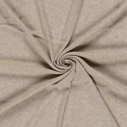 Tissu Maille côtelé Céliane uni  pailleté  Taupe