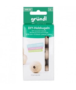 Perle en bois pour Macrame 25mm - Grundl 25mm Marron