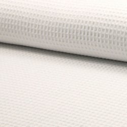 Tissu Nid d'abeille Blanc cassé