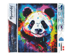 Diamond Painting Broderie Diamant Figured’Art 40x50cm toile entière roulée avec diamants carrés - Panda Coloré Abstrait