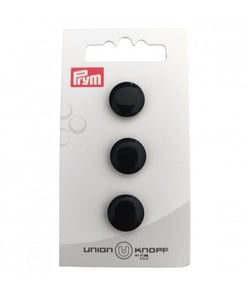 Carte de 3 boutons Rond en polyester à queue 14mm - Prym Noir