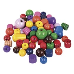 Perles en bois multicolores, 16 - 25 mm ø, boîte 1200 g