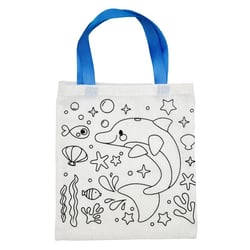 Tote bag en coton imprimé à colorier 25 x 27 cm