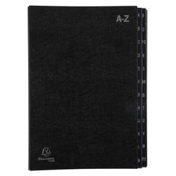Trieur rigide Economique Ordonator 24 compartiments alphabétiques- 24x34cm - Noir - x 8 - Exacompta