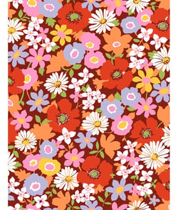 Tissu coton coquelicot de 150 cm de largeur coquelicot roux vendu par 50 cm
