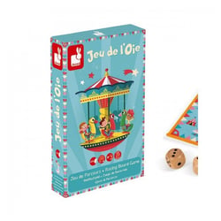 jeu de l oie carrousel bois et carton - Janod - Bleu