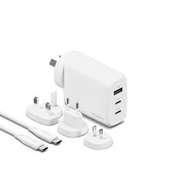 CYGNETT Chargeur de Voyage Multiport 67W GaN PowerMaxx avec Câble USB-C 1m Blanc