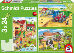 Puzzle 24 pièces - 3 Puzzles - A La Ferme - Schmidt Spiele