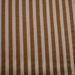 Tissu Coton imprimé Marina rayures Marron sur fond Pêche - Au mètre