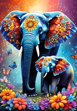 Puzzle 1000 pièces - Elephants  - Maternal Love Collection - Alipson Puzzle