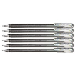 Lot de 6 Stylos roller hybrides encre gel Pentel Dual Pen Metallic Argent