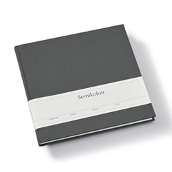 Livre d'or 25x23 cm – 180 pages vierges – Marque-page – Gris Lave – Semikolon
