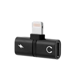 Avizar Adaptateur Lightning 2 en 1 Audio et Recharge Compact Noir