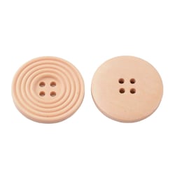 5 boutons bois naturel marron rond 30 mm 4 trous - création couture diy
