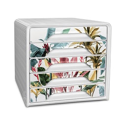 Bloc de classement 5 tiroirs standards Smoove Tropical blanc - CEP