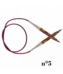 Aiguilles à tricoter circulaires fixes en bois cable 80 cm Symfonie du n° 3,75 à 6,5 - Knitpro taille n°5