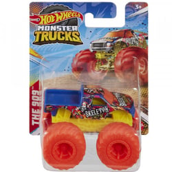 Monster trucks the 909 - véhicule miniature - camion bleu jaune - echelle 1.70 - MATTEL