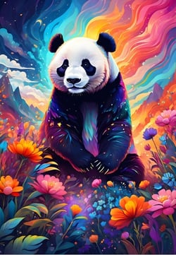 Puzzle 1000 pièces - Panda Coloré - Alipson Puzzle