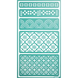 MégaCréa DIY - Pochoir adhésif repositionnable Bordure fantaisie 11,5 x 20,5 cm
