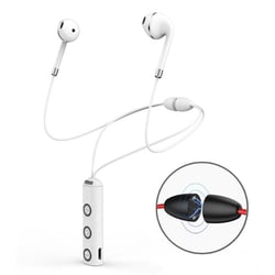 Casque Sport Sans Fil Bluetooth HD Stéréo Basses Avec Micro Blanc Blanc YONIS