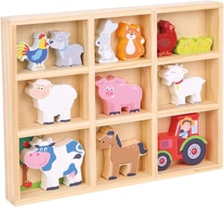 Figurines en bois Animaux Ferme - New Classic Toys