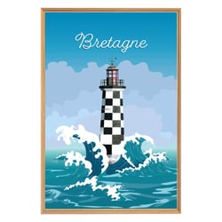 Tableau mural encadré illustration tourelle des perdrix 65x97 cm