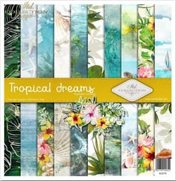 10 papiers assorties scrapbooking 30.5 x 30.5 cm Itd Collection TROPICAL DEAMS