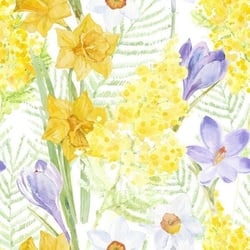 Lot de 4 serviettes en papier découpage collage 33 cm FLEUR PRINTEMPS FA 345