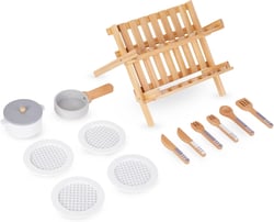 Dinette Égouttoir, Vaisselles Cuisine - Égouttoir Pliant, Casseroles, Assiettes avec Couvercle