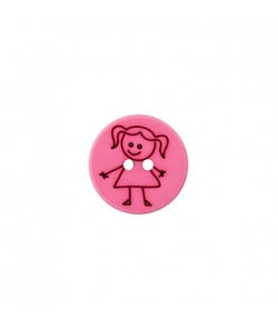 Carte de 3 boutons Fille polyester 15mm - Prym Fuchsia Rose