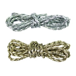MégaCréa DIY - Cordon tressé en simicuir Doré et Argenté 3 mm x 1 m 2 pièces