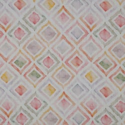 Tissu Double gaze Losanges décolorés sur fond Blanc