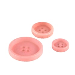 Lot de 3 boutons corozo 4 trous Rose poudré