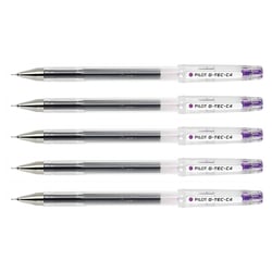 Lot de 5 stylos roller à encre gel G-TEC-C4 Pilot - Pointe ultra fine 0,4 mm - Violet