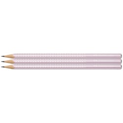 Crayon graphite FABER-CASTELL Sparkle - Rose métallique - Dureté B - Lot de 3