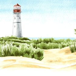 Lot de 4 serviettes en papier découpage collage 33 cm DUNE PHARE MER M 106