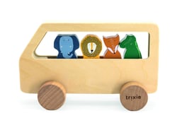 Bus en bois avec 4 animaux - TRIXIE BABY - Beige