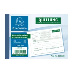 Quittung MWSt. -Nachweis A6 50x2 Bl NCR - Visuel - x 10 - Exacompta