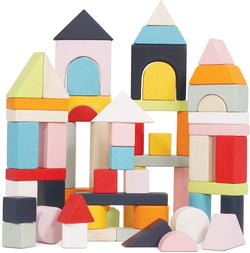 Blocs construction en bois et sac en tissu - Le Toy Van