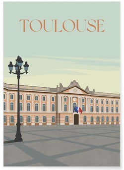 Affiche ville Toulouse 2 | A3 : 29,7x42cm