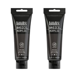 Lot de 2 tubes de Peinture Acrylique - Noir de Mars - Liquitex Basics