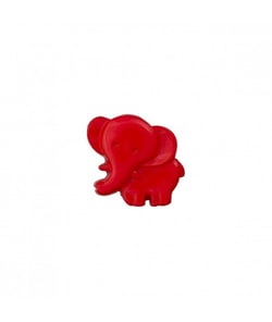 Carte de 3 boutons Eléphant à queue 19mm - Prym Rouge