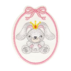 Ecusson thermocollant badge lapine 5,5cm x 4,5cm
