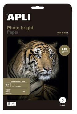 Apli 04137 - Papier photo brillant A4 240g. Photo Bright