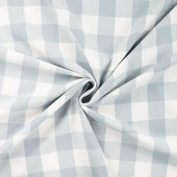 Tissu Flanelle de Coton Chemise à carreaux Bleu Gris