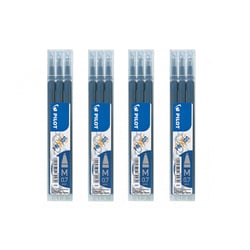 Lot de 4 étuis de 3 recharges FriXion pointe 0,7mm bleu nuit Pilot