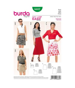 Patron Burda 6682 Jupe du 36 au 50 taille n°FR 36-50