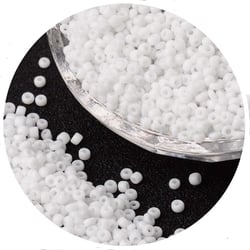1000 PERLES de ROCAILLE BLANC opaque Diametre 2 mm 12/0 - creation bijoux